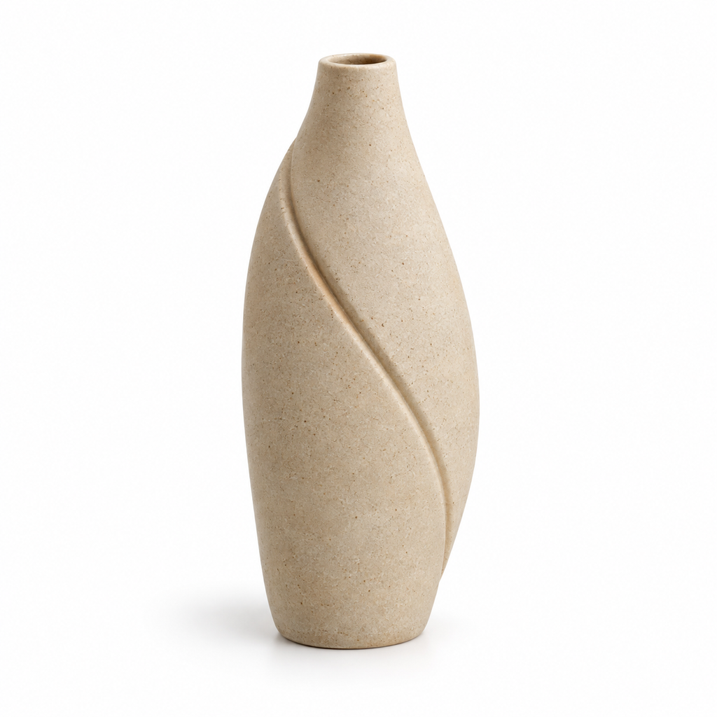 Vase soliflore Ligne Fendue en grès sable – 24 cm
