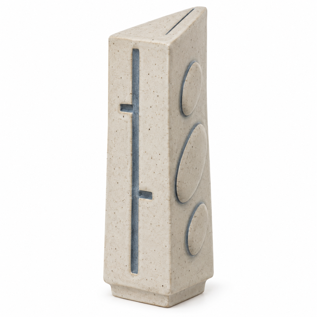 Totem décoratif Quatre Faces en céramique – 29 cm