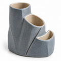 Pot de bureau Triple Niche en grès – 15 cm