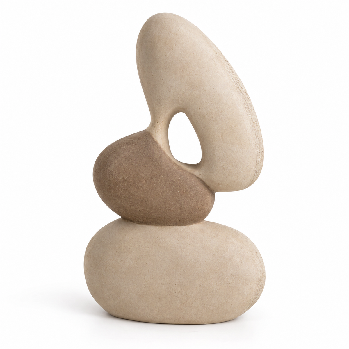 Sculpture Équilibre Trois Galets en céramique – 25 cm