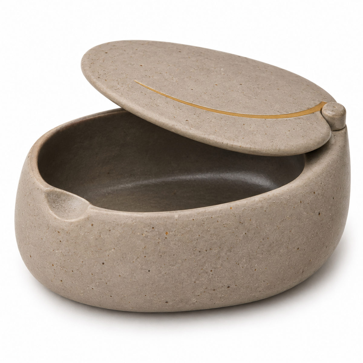Boîte Galet à couvercle pivotant en céramique – 14 cm