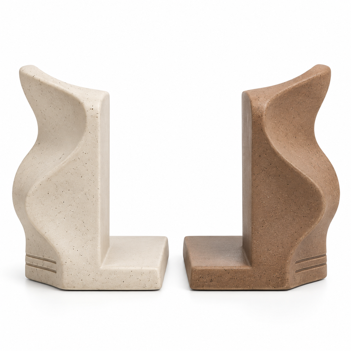 Serre-livres Angle Ondulé en céramique – Lot de 2