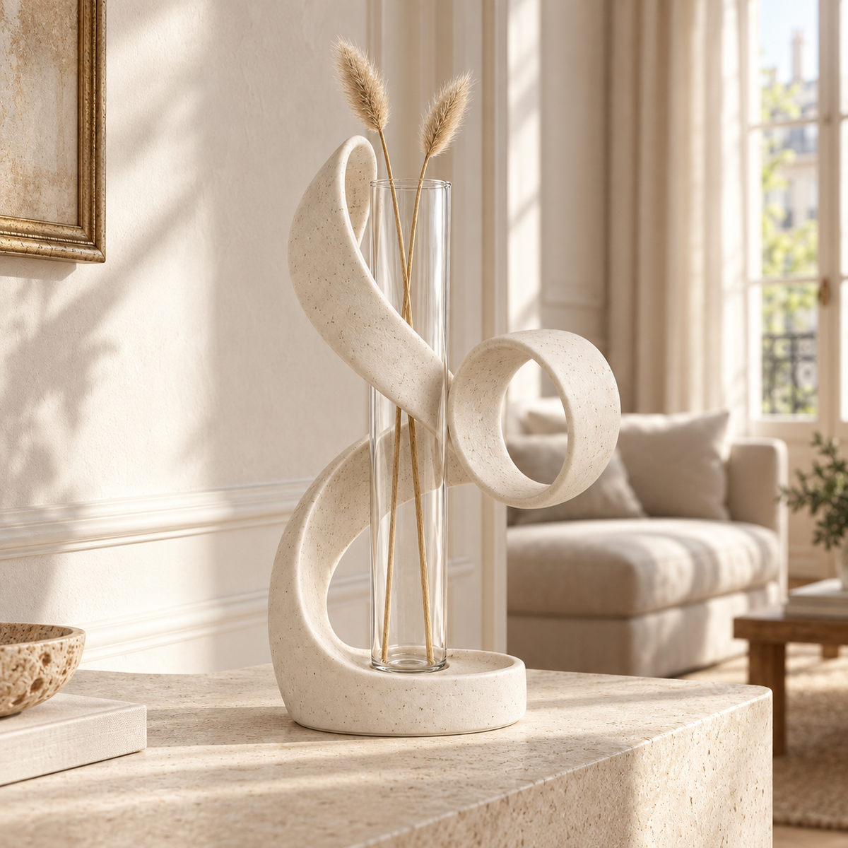 Vase Ruban avec tube en verre amovible – 28 cm