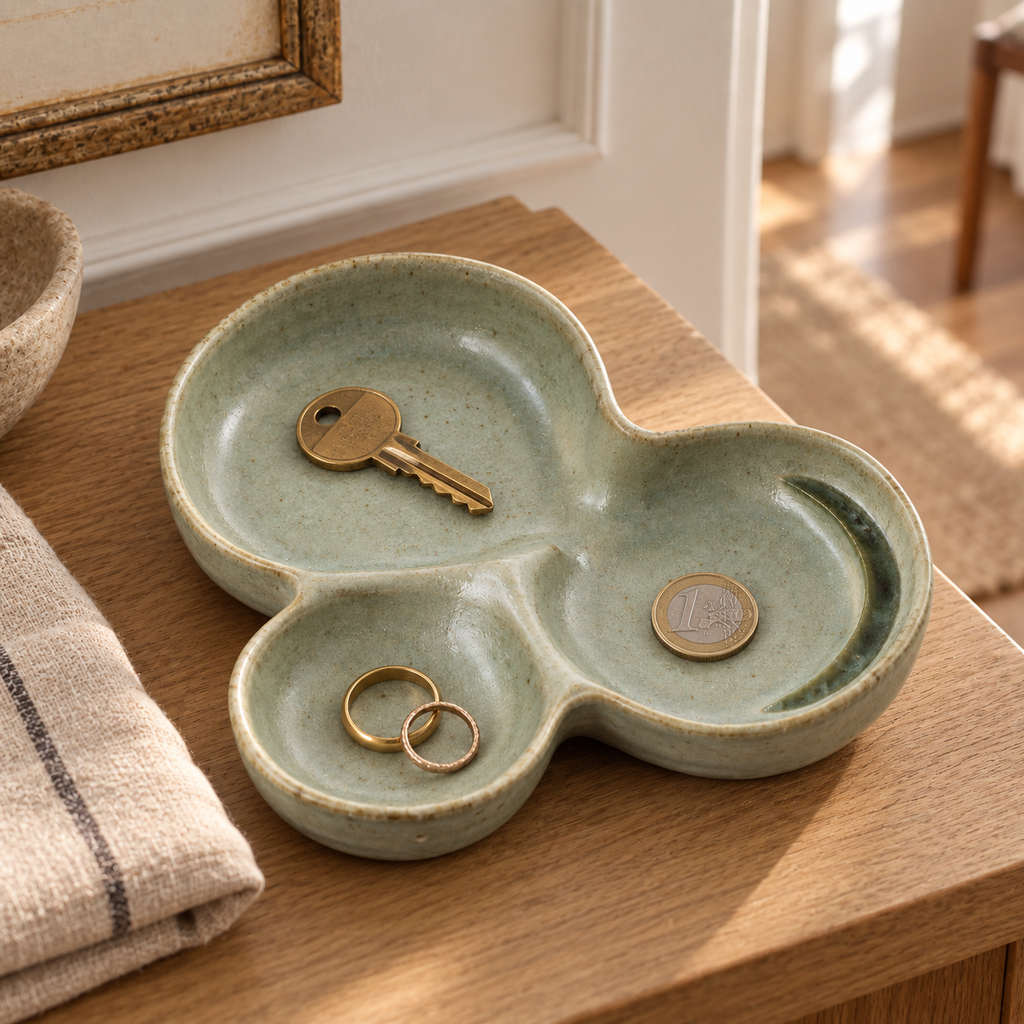 Vide-poche Trèfle Asymétrique en céramique – 19 cm