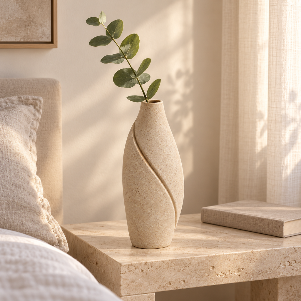 Vase soliflore Ligne Fendue en grès sable – 24 cm