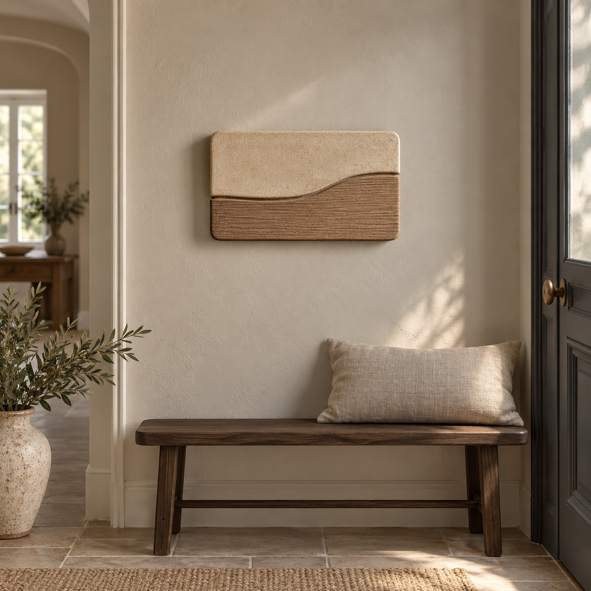 Décoration murale Horizon Creux en grès – 30 × 20 cm