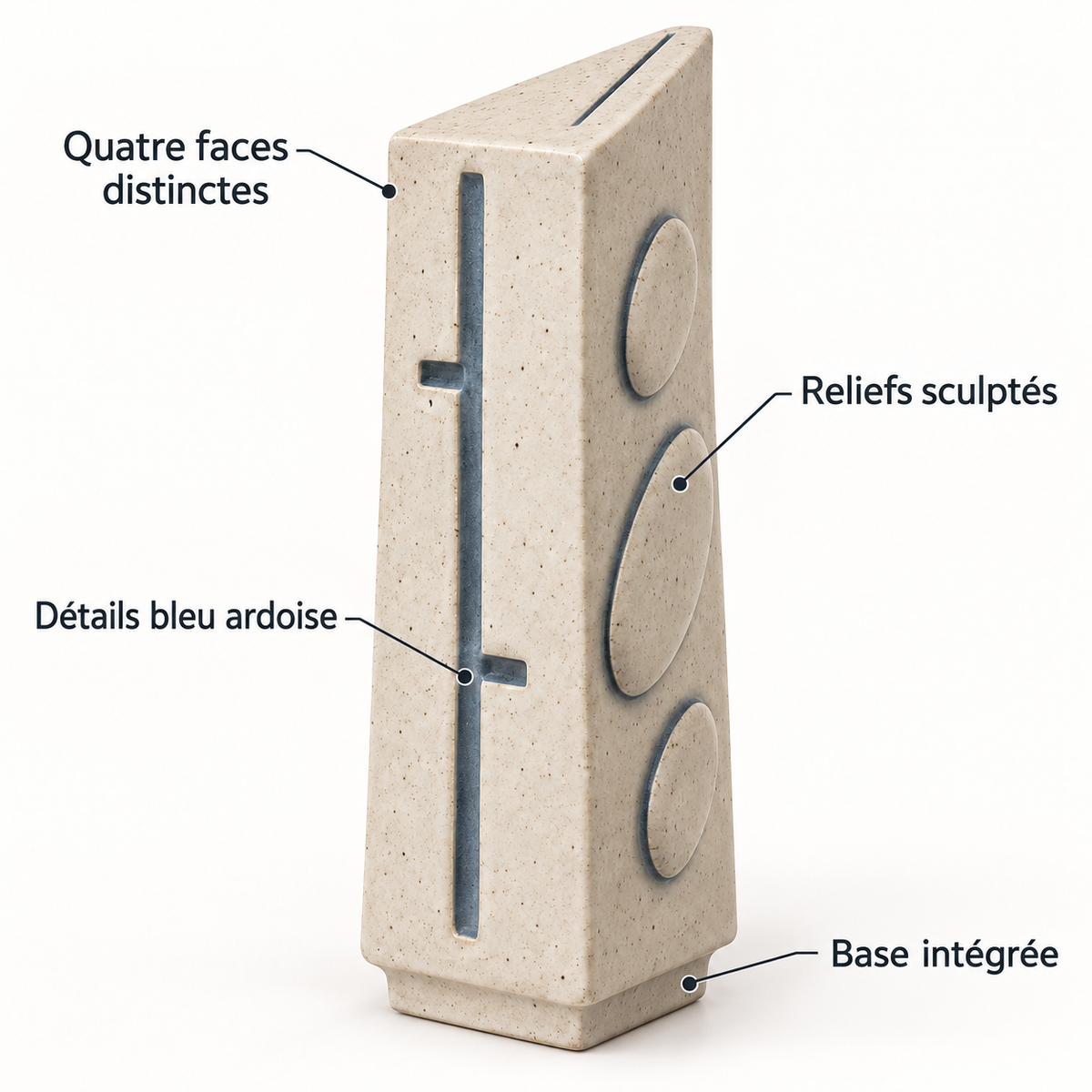 Totem décoratif Quatre Faces en céramique – 29 cm