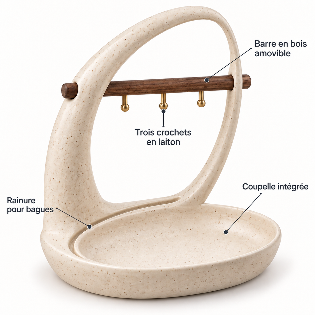 Porte-bijoux Orbite à barre amovible – 23 cm
