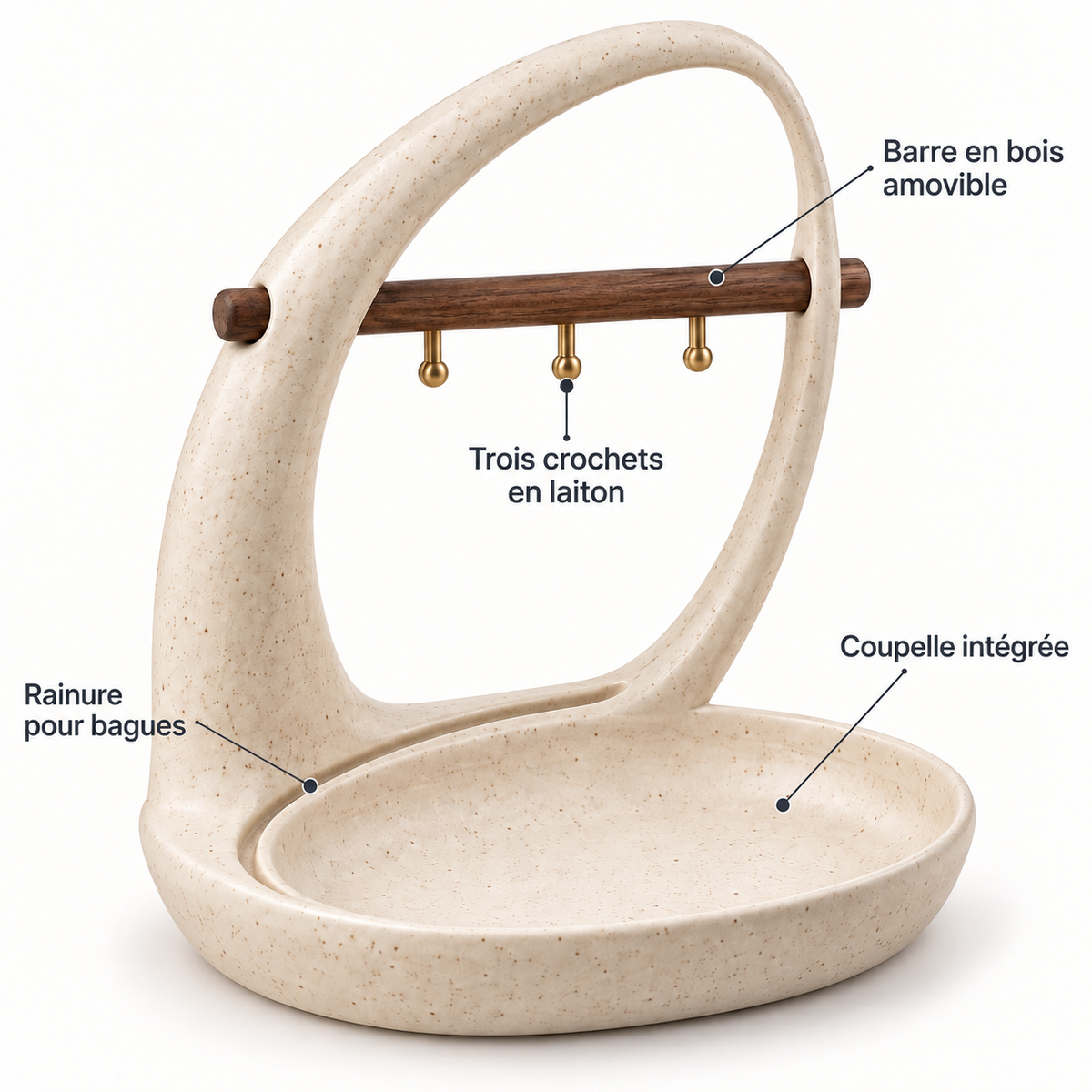 Porte-bijoux Orbite à barre amovible – 23 cm