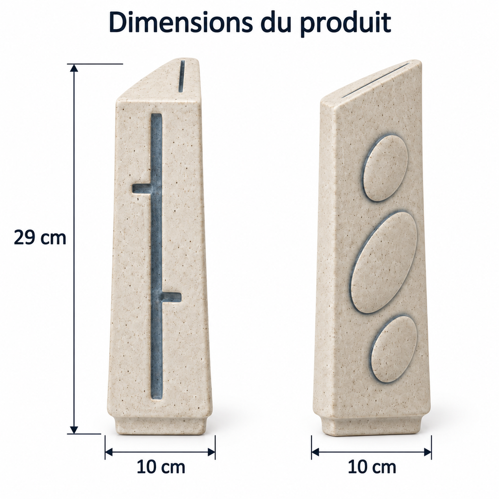 Totem décoratif Quatre Faces en céramique – 29 cm